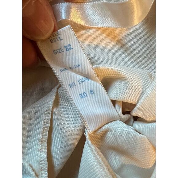 Vintage Nightgown Long Ivory Olga Size Medium Satin Slip dress Cottagecore fairy - Picture 8 of 10